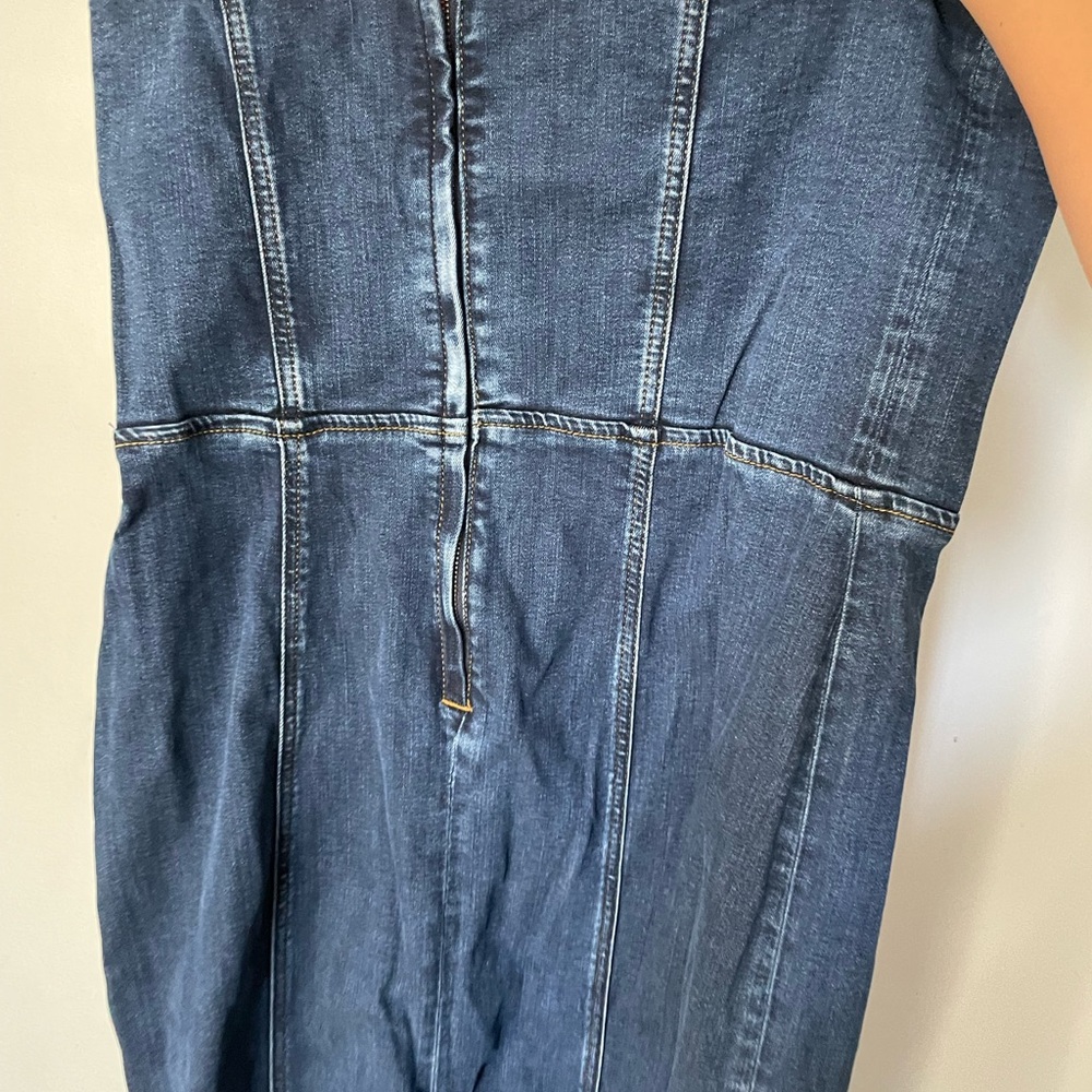 Reformation Anais Strapless Denim Midi Dress sz 12 - Picture 9 of 11